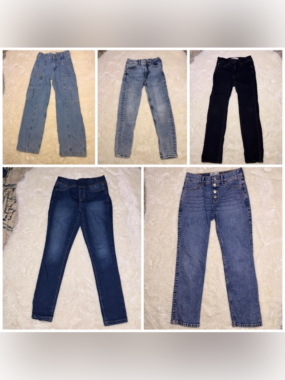 Bundle of 5 big girls jeans Abercrombie kids, ZARA, Cat & Jack Size 9-10
